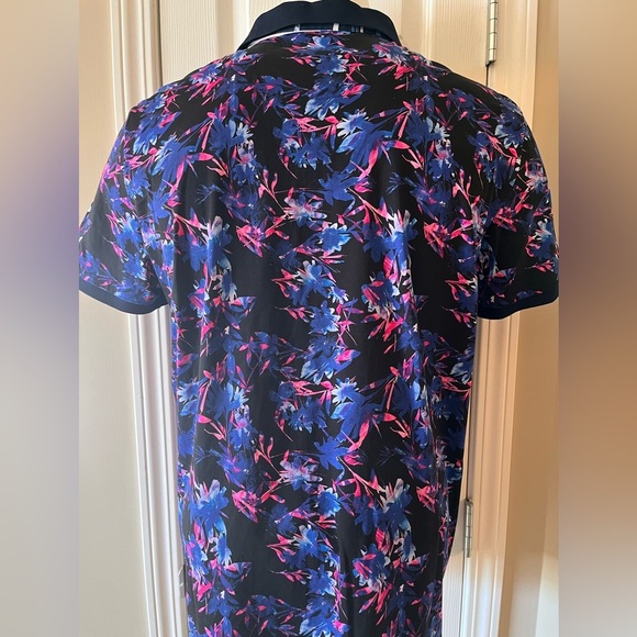 Mens Au Noir Floral All Over Print Golf Polo Shirt XL - Picture 2 of 10